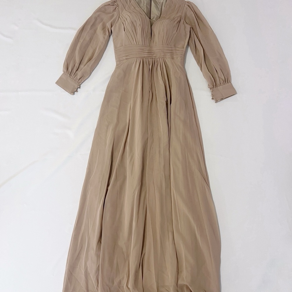 Elegant Tan Evening Gown